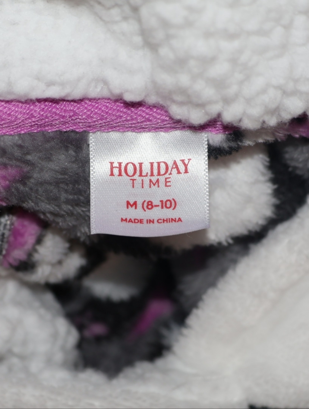 Holiday Time Plush Panda Lounger With Hood-Gray, Pink, & Black. Medium (8-10). - Picture 7 of 13